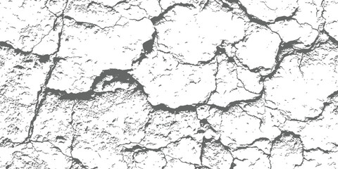 Obraz premium High Detail Cracked Earth Grunge Distress Overlay Vector Texture Monochromatic Abstract Background Pattern