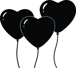 Heart balloon silhouette vector illustration

