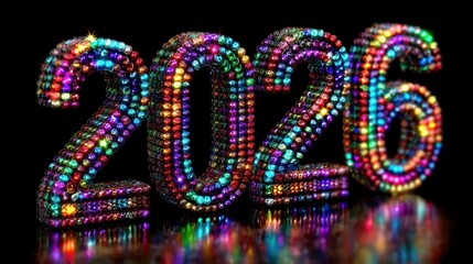 Vibrant 2026 Celebration with Colorful Number Decorations