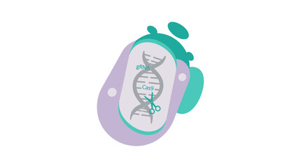 Cutting-edge CRISPR gene editing technology for revolutionary research and medical breakthroughs with Cas9 and gRNA illustration, unlocking potential futures