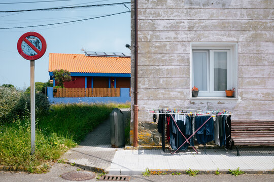 Rustic Street Scene With Laundry