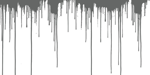 Fototapeta premium Monochromatic Dark Gray Paint Dripping Texture Abstract Grunge Border Graphic Element