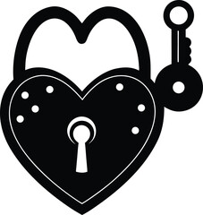 Heart Padlock Vector Illustration for Love and Security Concept