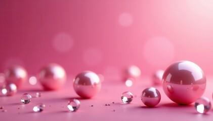 Rose-tinted background, lustrous pearls & diamond accents , glamour, soft, precious