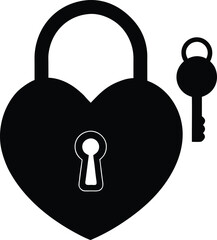 Heart Padlock Vector Illustration for Love and Security Concept