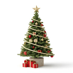 Small Decorated Christmas Tree with Presents