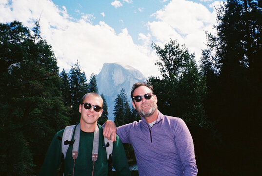 Two men visit Yosemite National Park