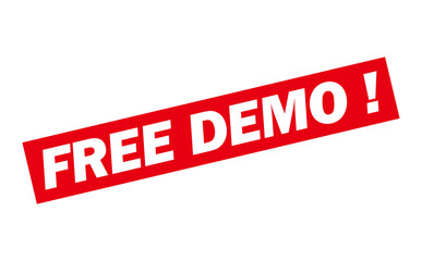 FREE DEMO ! - FREE DEMO ! words written on Red Rubber Stamp
