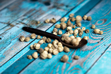 Dry Cardamom (kapulaga, Amomum compactum, cardamum). Cardamom are used as flavorings and cooking spices in food and drink