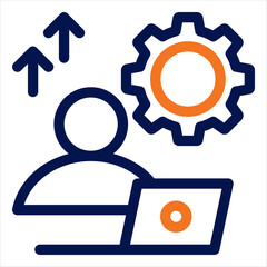 Productivity Duotone Icon. Simple Vector Illustration on White Background