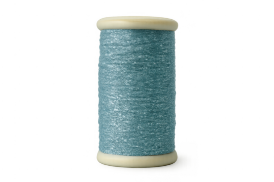 Blue sewing thread spool bobbin transparent background