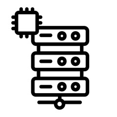 Ai big data Line Icon
