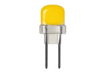 Yellow led light emitting diode component on transparent background