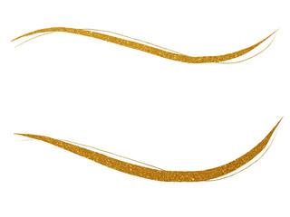 金色：シンプルな曲線・手描きの素材セット