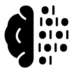 Brain binary Solid icon