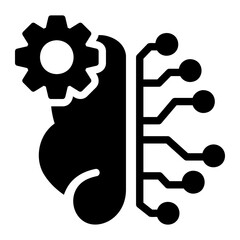 Digital brain Solid icon