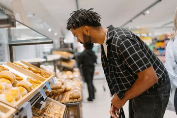 Exploring Fresh Baked Goods in indoor Market