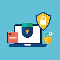 Flat design of secure online learning with laptop security