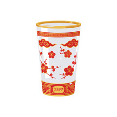 Premium Imlek 2577 Red end Gold Drinking Glass