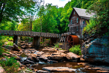 Glade Creek Grist Mill in Babcock State Park in West Virginia, USA, located in Clifton, WV. 