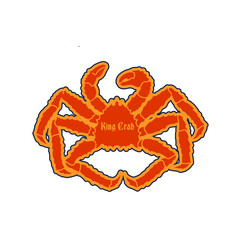 Design of Red King Crab Alaska Perfect for Print, Apparel, Sticker etc