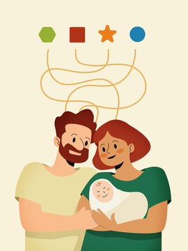 Parents making life choices for newborn baby