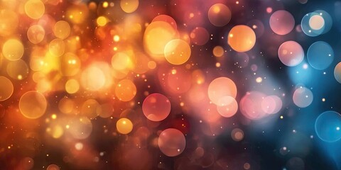 Colorful, glowing bokeh lights, left-to-right gradient