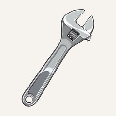 Metal Spanner Hand Tool Vector Art