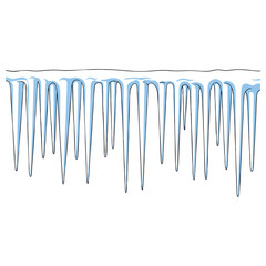 Crisp icicles hang, a beautiful winter scene for holiday graphics and design projects