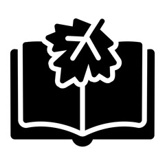 book falling leaves Solid icon
