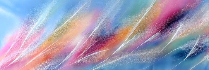 luminous dust arcs gliding upward pastel flare drift blissful 