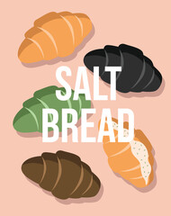 salt bread vector illustration