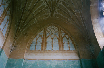 Historic Interior of an Old Church Showcasing Intricate Architecture