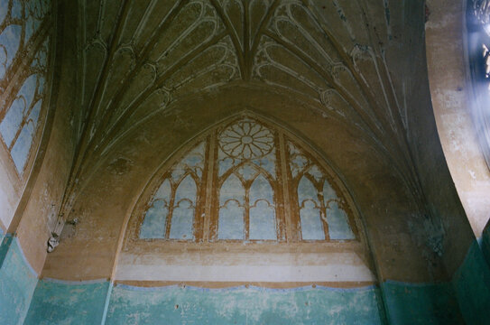 Historic Interior of an Old Church Showcasing Intricate Architecture