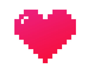 Pixel Love Heart PNG &ndash; 8-Bit Retro Heart Icon, Pixelated Love Symbol, Video Game Style Heart, Cute Pixel Art Graphic, Valentines Icon, Digital Retro Love Element, Transparent Background PNG