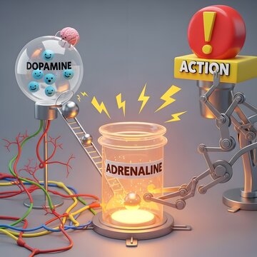 "Brain to Action: How Dopamine and Adrenaline Power Physical Response