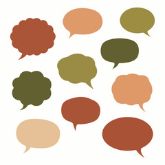 Earth Tone Organic Speech Bubbles Vector Set