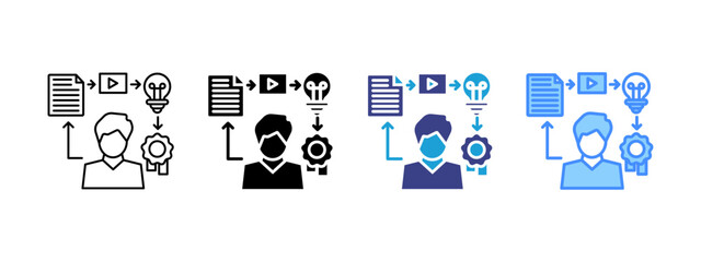 Intangible Asset icon set multiple style collection