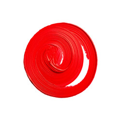 Vibrant Swirl of Crimson: A captivating close-up reveals a mesmerizing swirl of rich, fiery crimson paint, its textured strokes hinting at passion, creativity, and energy.