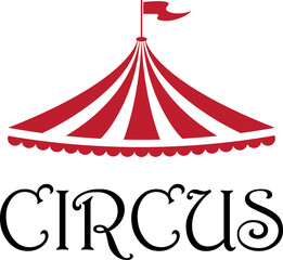 simple tent dome circus arena theater silhouette vector icon logo design