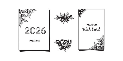 Black and white wish   for card design and decoration