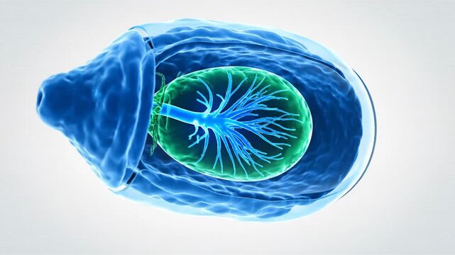 Microscopic view of Krause's end bulb, a sensory receptor in mucous membranes