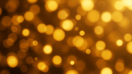 Obraz premium Warm golden bokeh lights creating a festive abstract background.