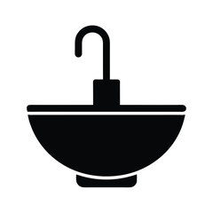 Hair Wash Basin Vector Illustration