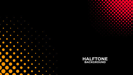 Abstract halftone yellow dotted black background. texture overlay grunge distress linear. Vector...