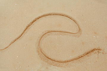Wave shape drawn in the sand