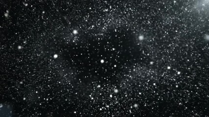 Abstract dark background with moving white particles, bokeh effect, and digital network structure in deep space vector illustration - Powered by Adobe