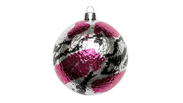 Elegant Christmas ornament with vibrant pink accents ready to bring festive cheer to your holiday designs and add a touch of modern sparkle this season