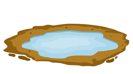 Cartoon the pond Illustration – Cute the pond art for Kids and Animation.