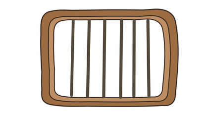 wooden window isolated. Cartoon window Illustration – Cute window art for Kids and Animation.